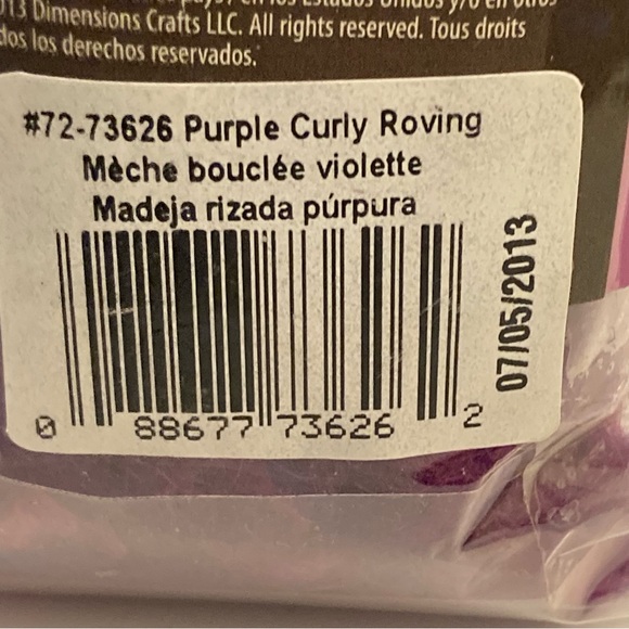6 Dimensions FeltWorks 100% Wool Purple Curly Roving 0.25oz Needle Felting Craft - Picture 6 of 16